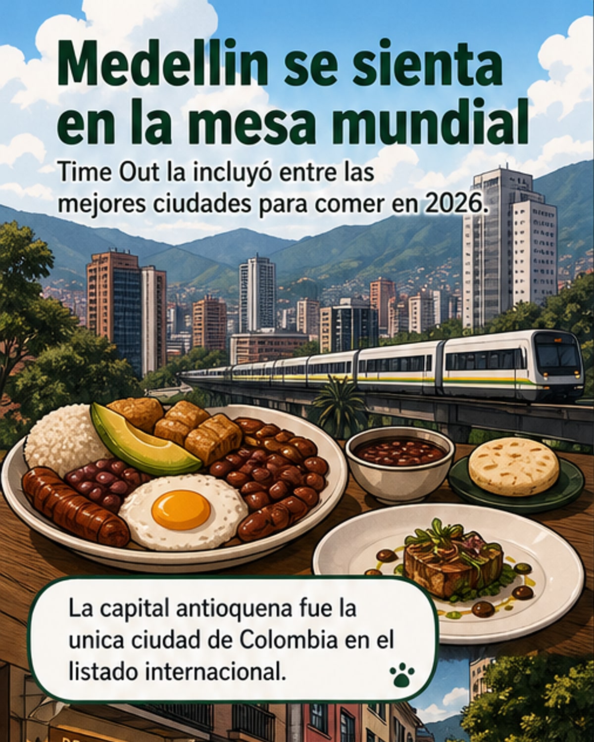 Medellín entre las mejores ciudades para comer