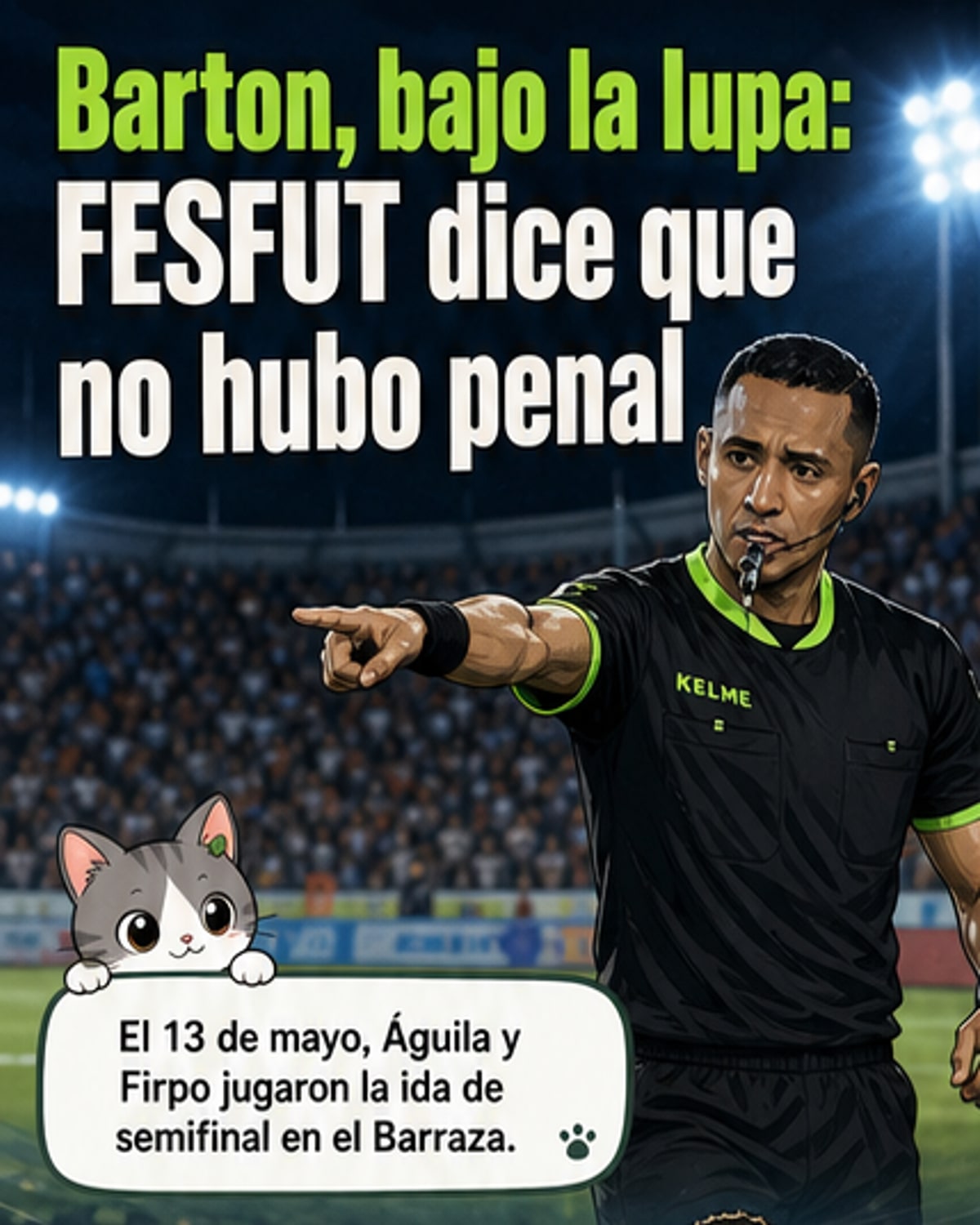 FESFUT respalda a árbitro Iván Barton