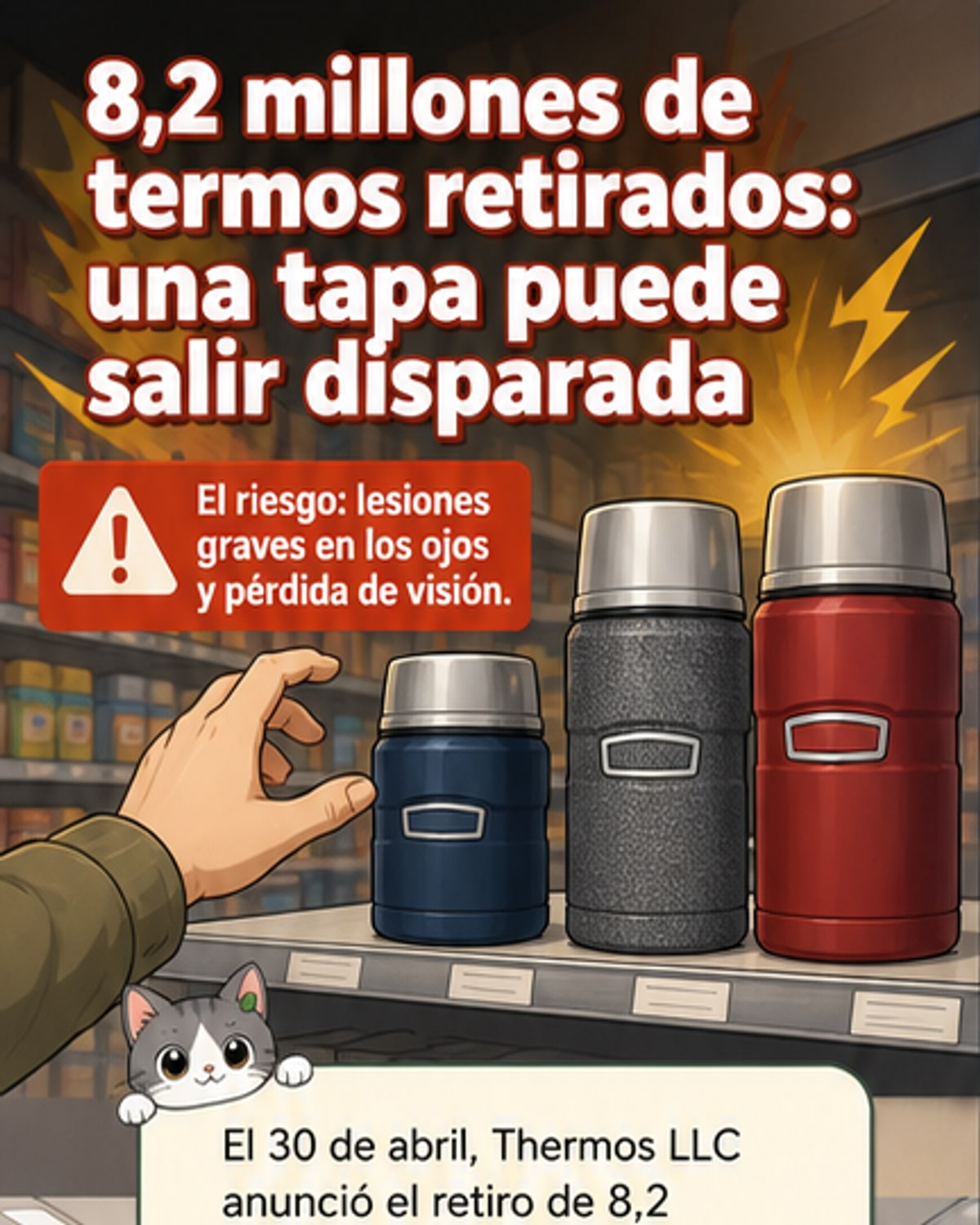 Retiran 8.2 millones de termos por riesgo de ceguera