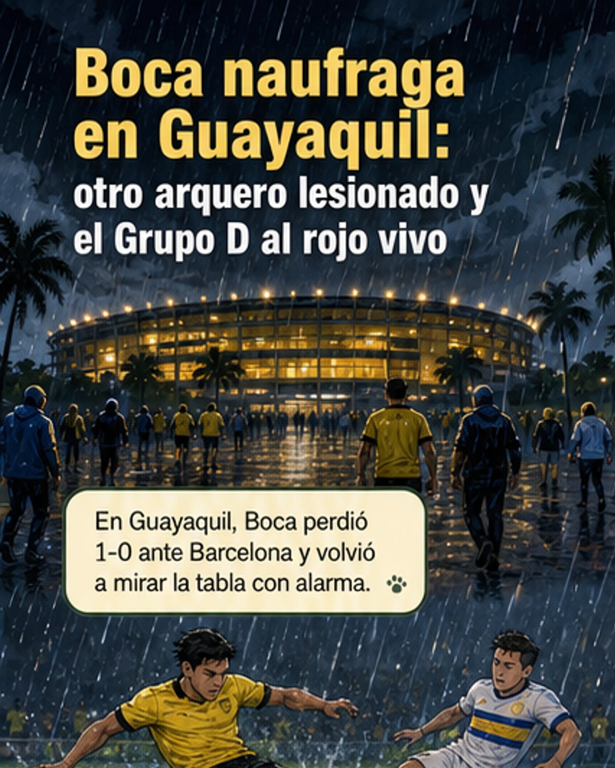 Boca perdió en Guayaquil y se complica en la Libertadores