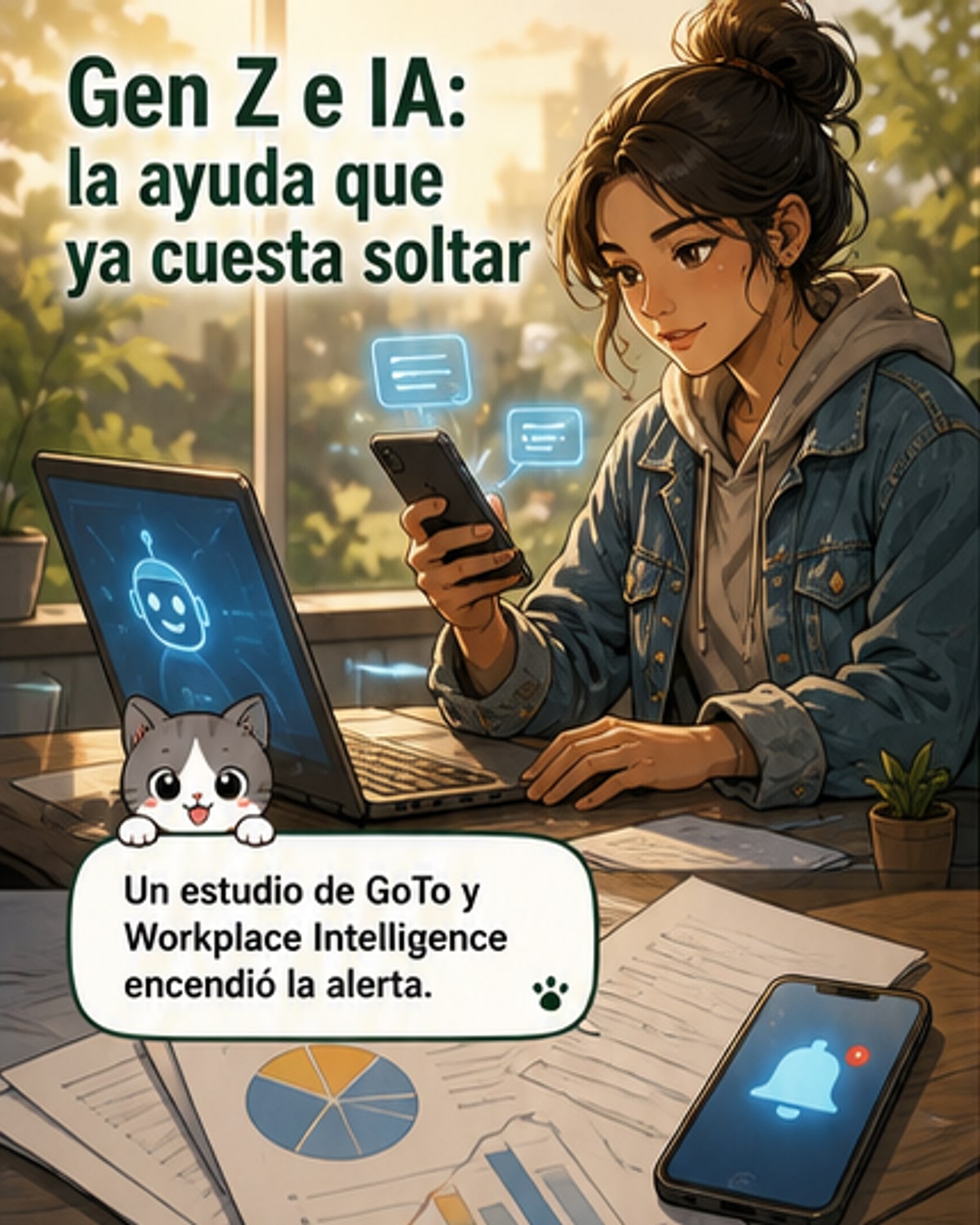 Jóvenes trabajadores dependen más de la IA