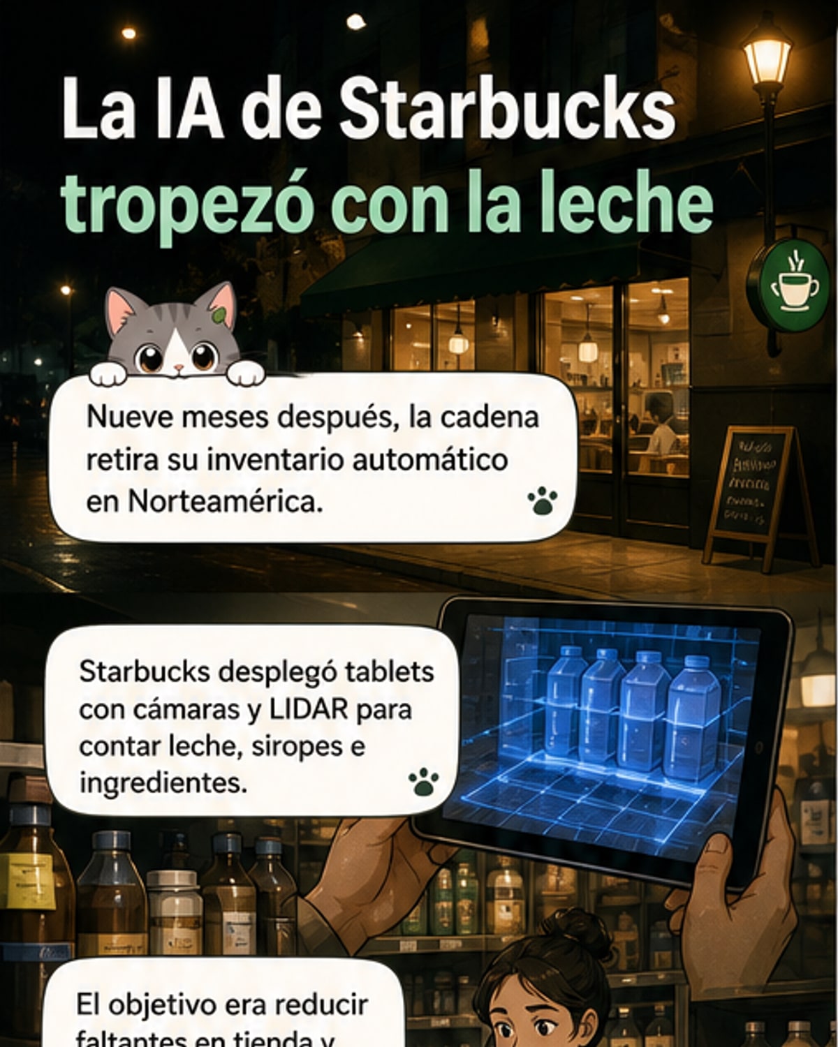 IA falló en reconocer leche en Starbucks