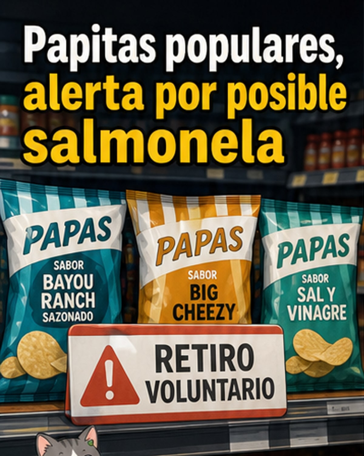 Dos marcas de papitas retiradas por posible salmonela