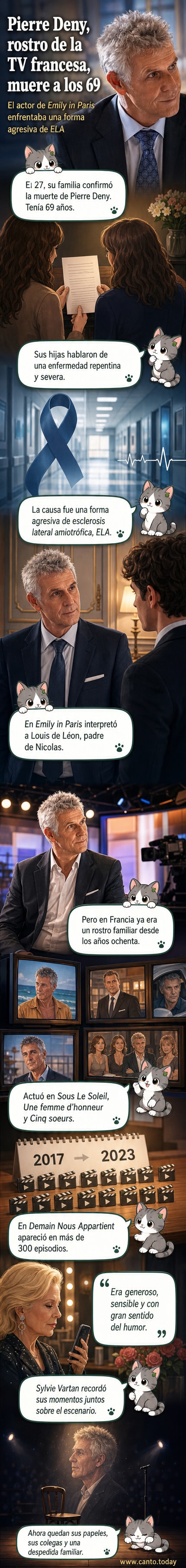 Pierre Deny en una escena de Emily in Paris, caracterizado como Louis de Léon, padre de Nicolas.