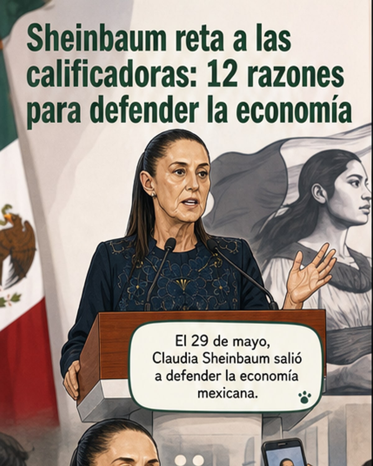 Claudia defiende la economía mexicana