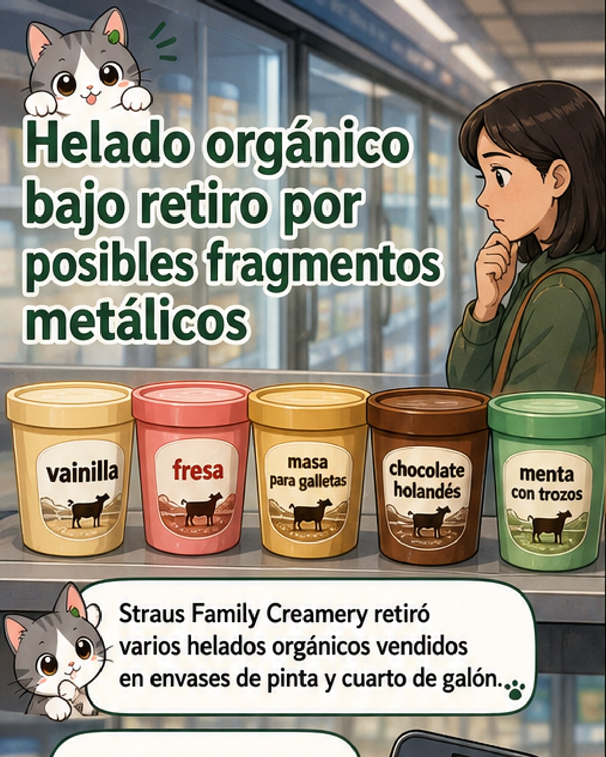 Retiran helado por posible fragmento metálico