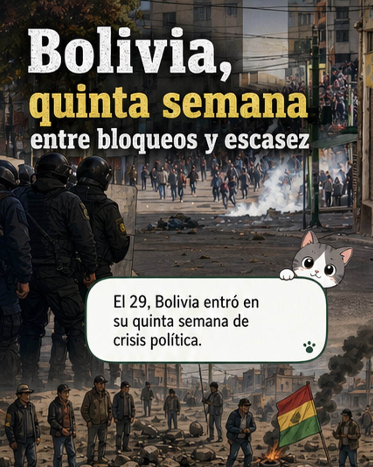 Bolivia sin ruta: quinta semana de crisis