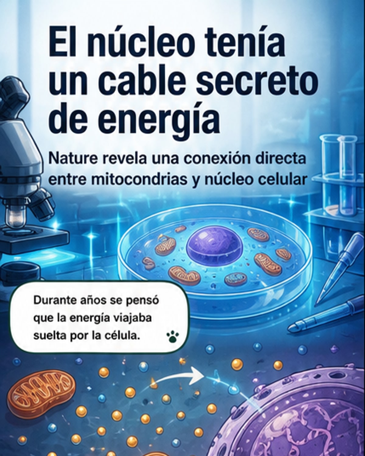 Descubren cable energético en la célula