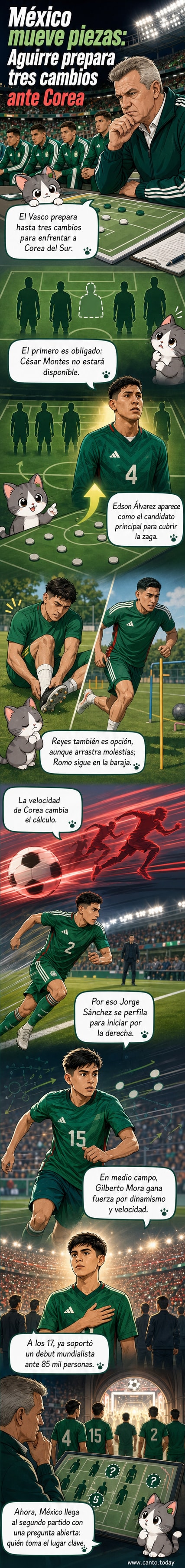 Ilustración de un jugador de fútbol mexicano ajustándose el brazalete, con el estadio lleno de fondo y gráficos tácticos alrededor.