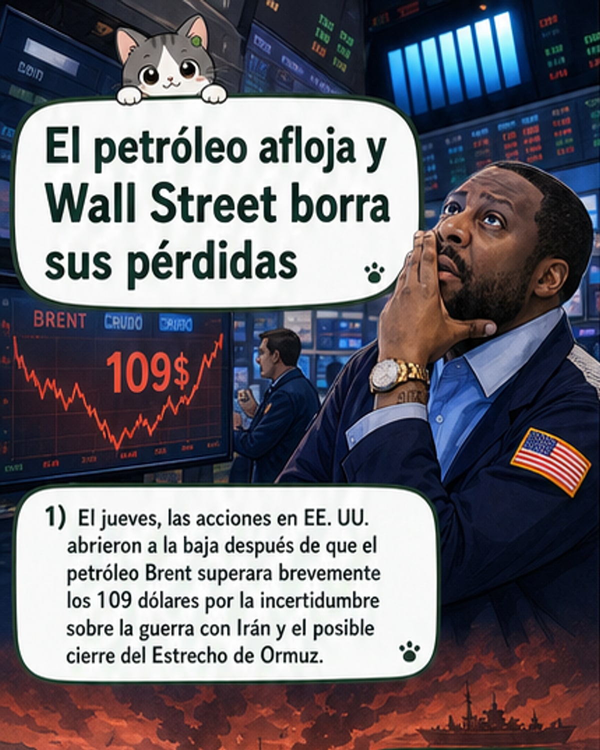 Wall Street recupera tras caída del petróleo