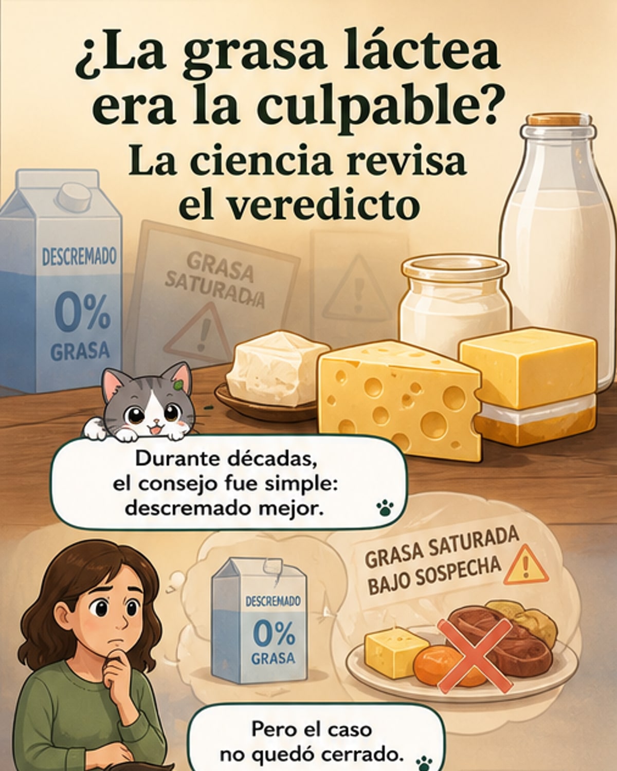 Lácteos enteros: ¿no eran malos?
