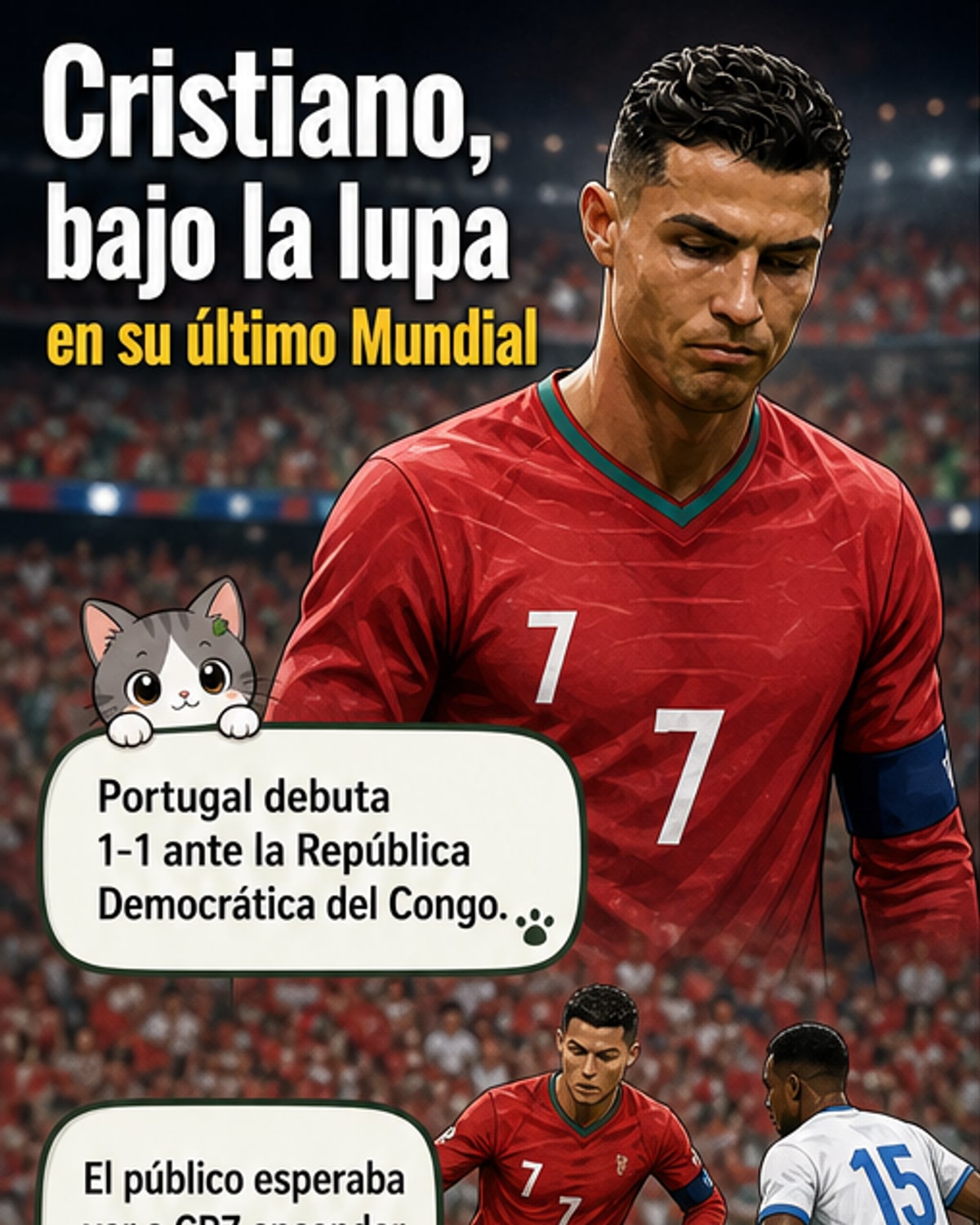CR7 sin gol en 10 partidos mundiales