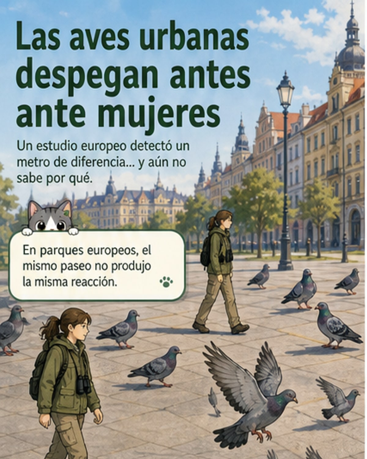 Las aves huyen antes de las mujeres
