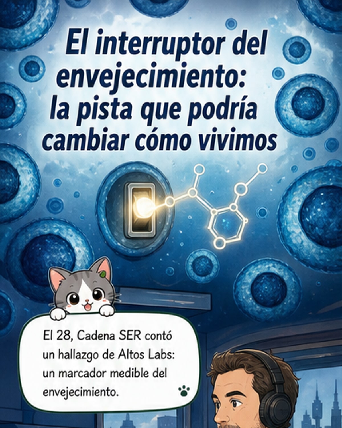 El interruptor del envejecimiento humano