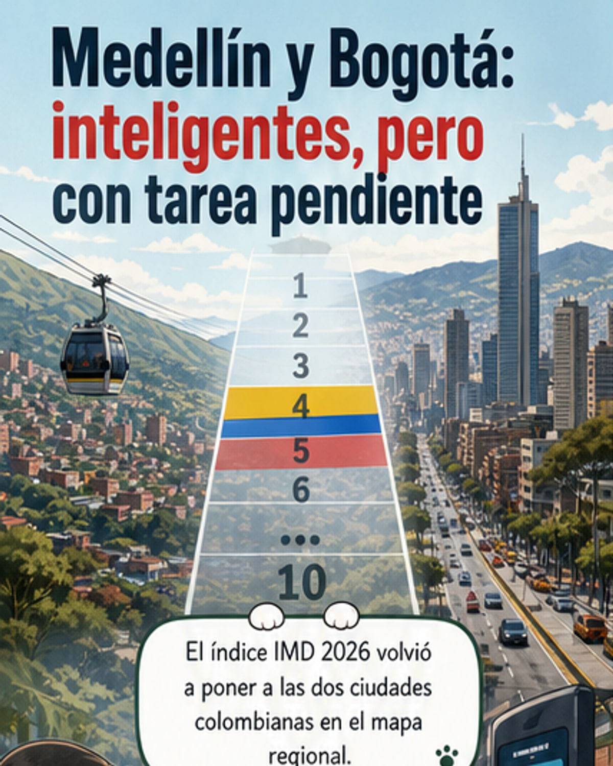 Medellín y Bogotá en el top latino de ciudades inteligentes