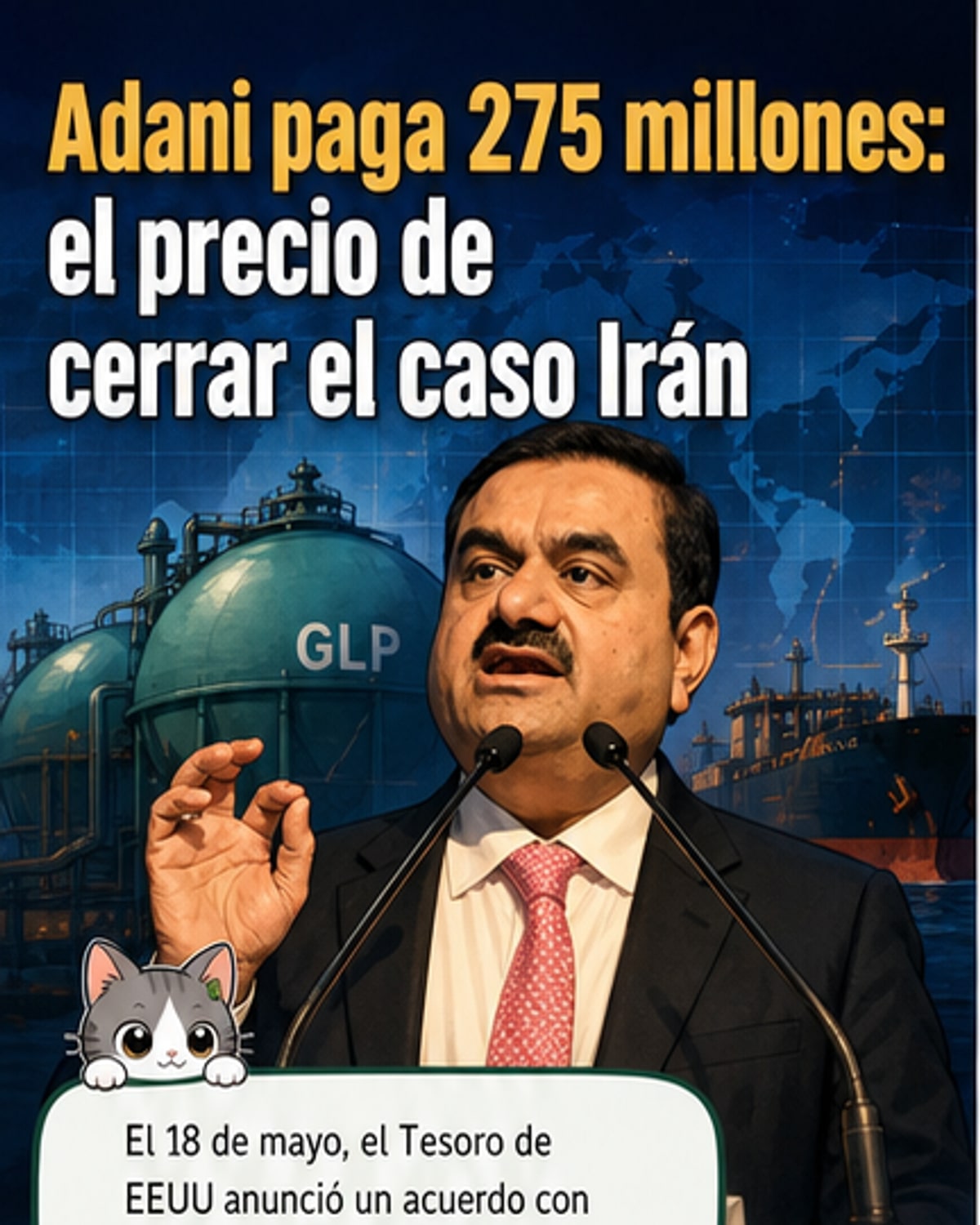 Adani paga 275M por sanciones a Irán