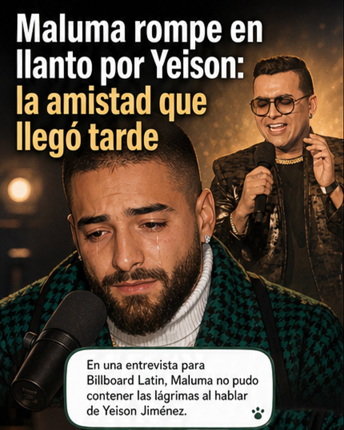 Maluma se rompe al recordar a Yeison Jiménez