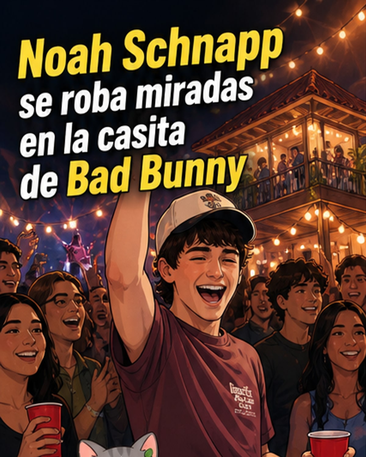 Noah Schnapp vive la casita de Bad Bunny