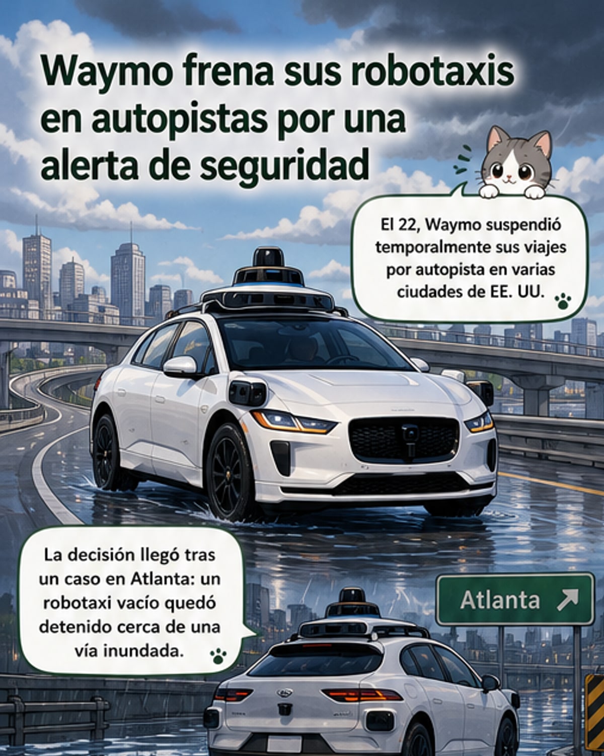 Waymo para sus robotaxis en autopistas