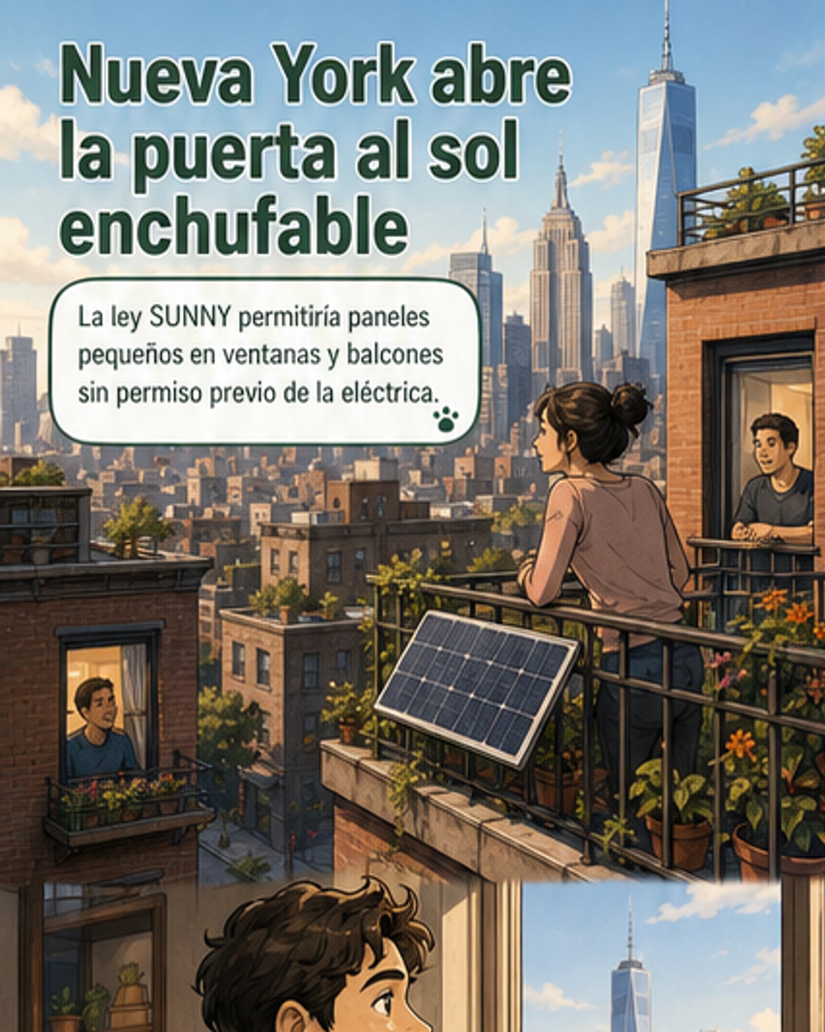 Nueva York aprueba paneles solares enchufables