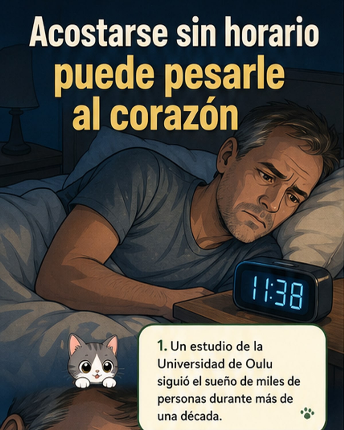 Un hábito de sueño duplica el riesgo de infarto