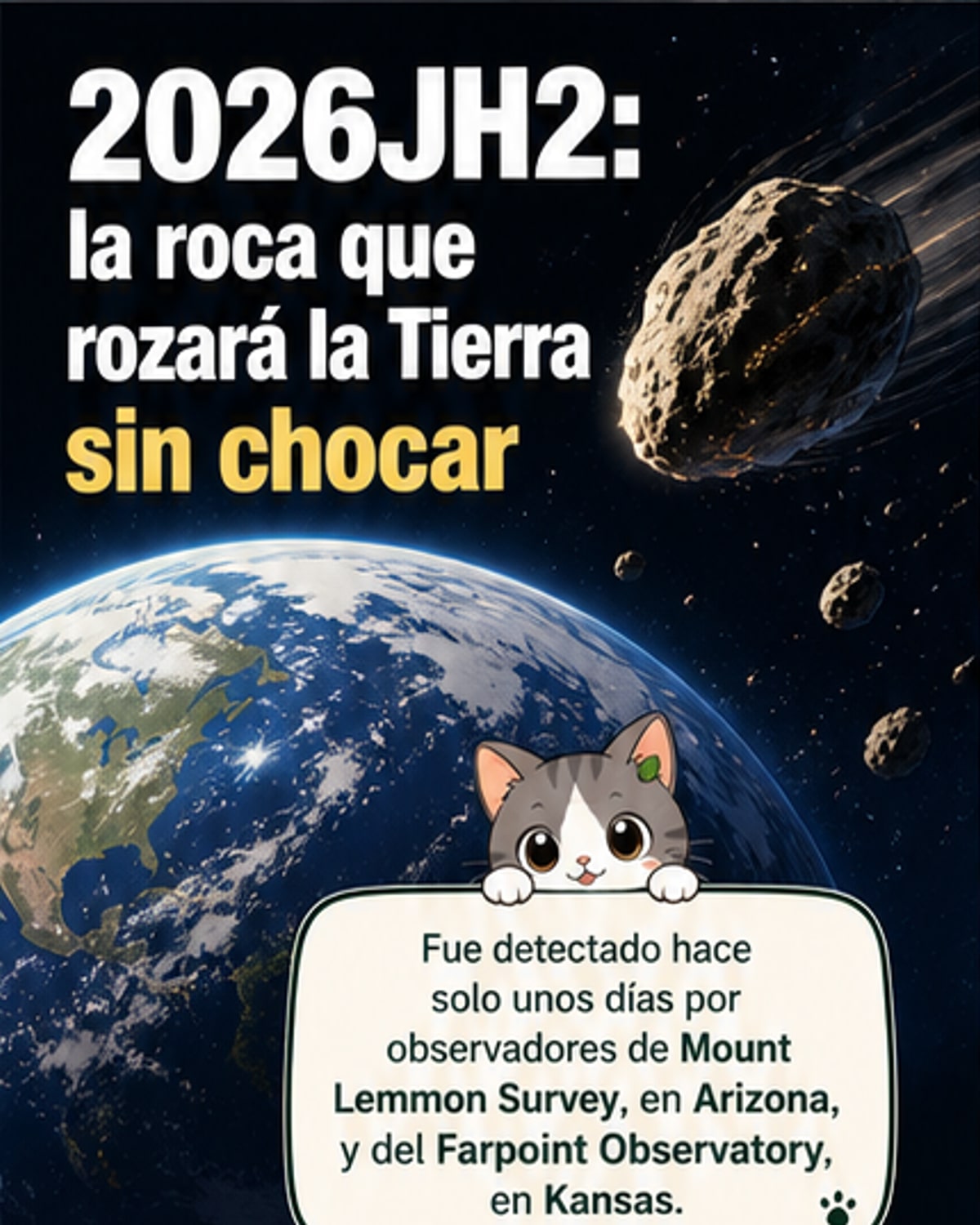 Un asteroide roza la Tierra