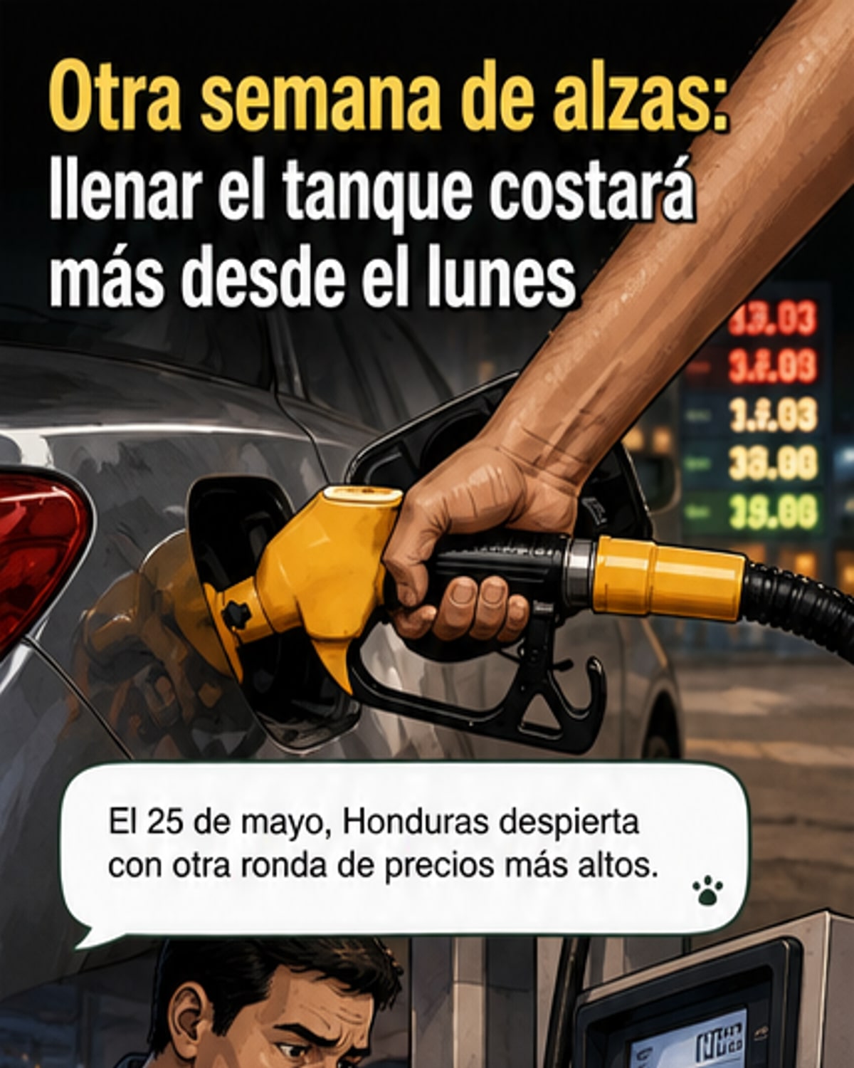 Aumentos en combustibles en Honduras