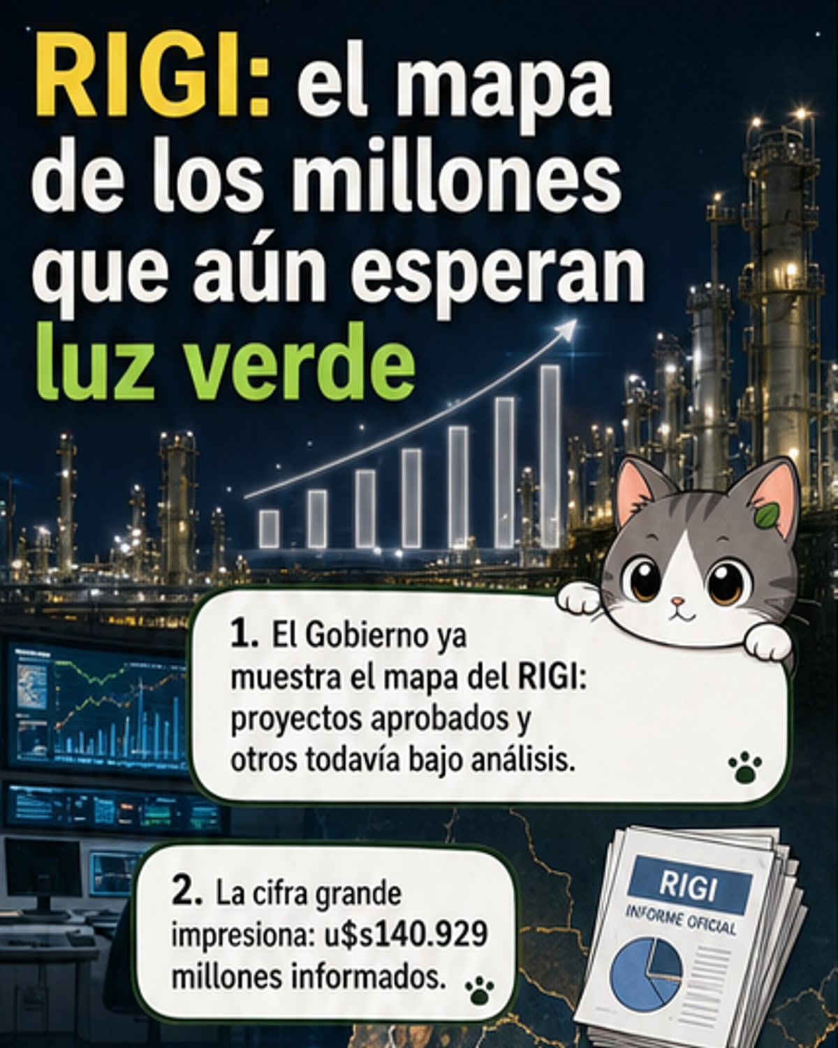Mapa visual del RIGI mostrando ubicación de proyectos energéticos y mineros en Argentina, con énfasis en Vaca Muerta, San Juan y el triángulo del litio.