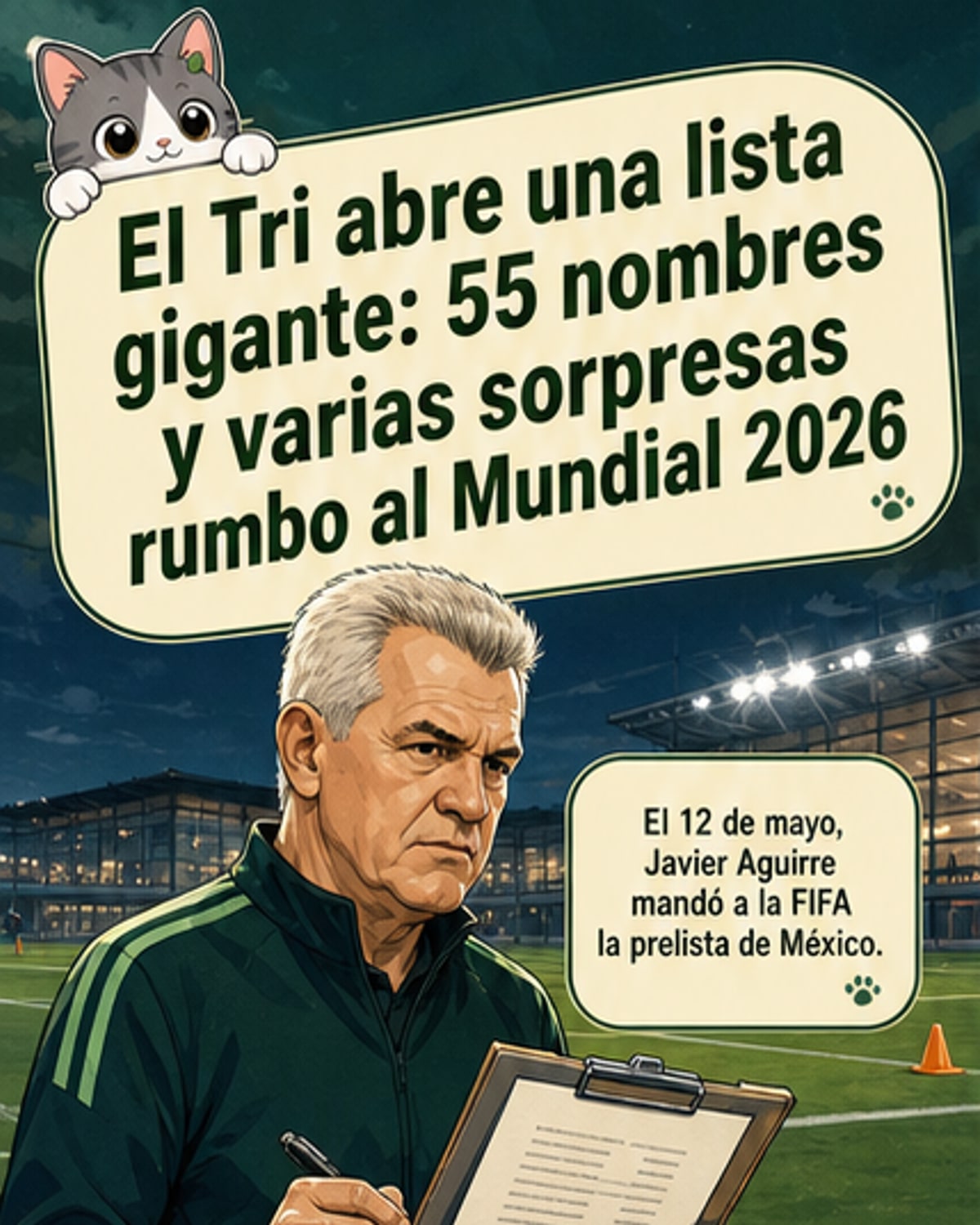 México revela prelista de 55 para el Mundial 2026