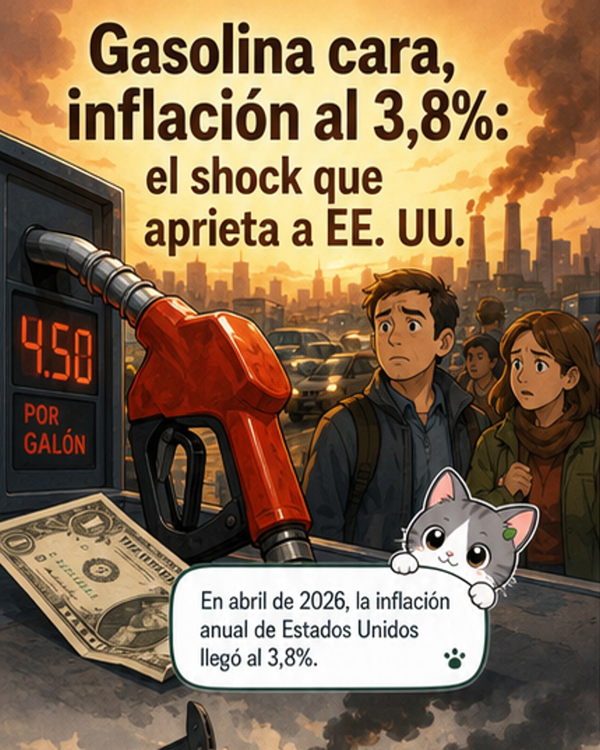 Inflación en EE.UU. alcanza 3,8%