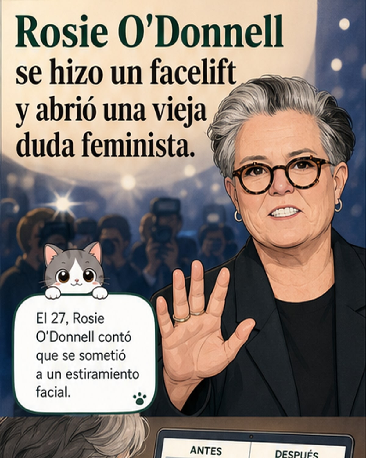 Rosie O’Donnell revela su facelift