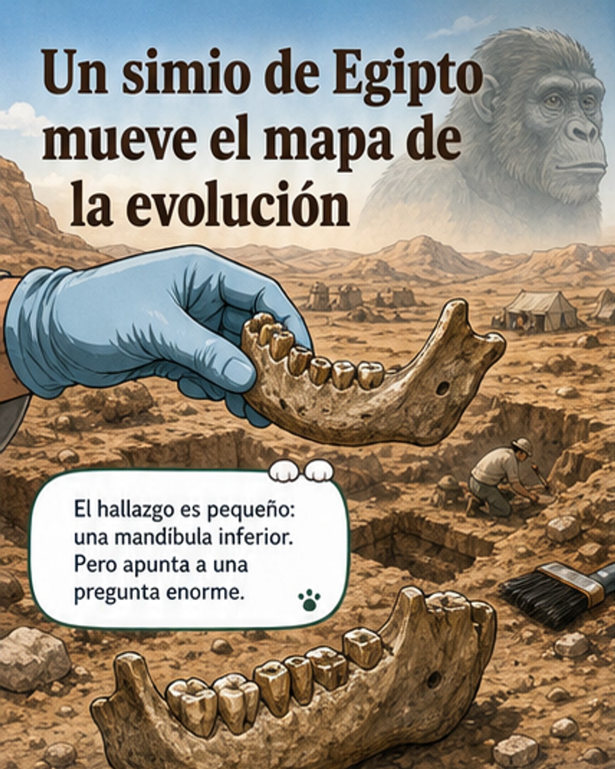 El simio que rellena el vacío de la evolución