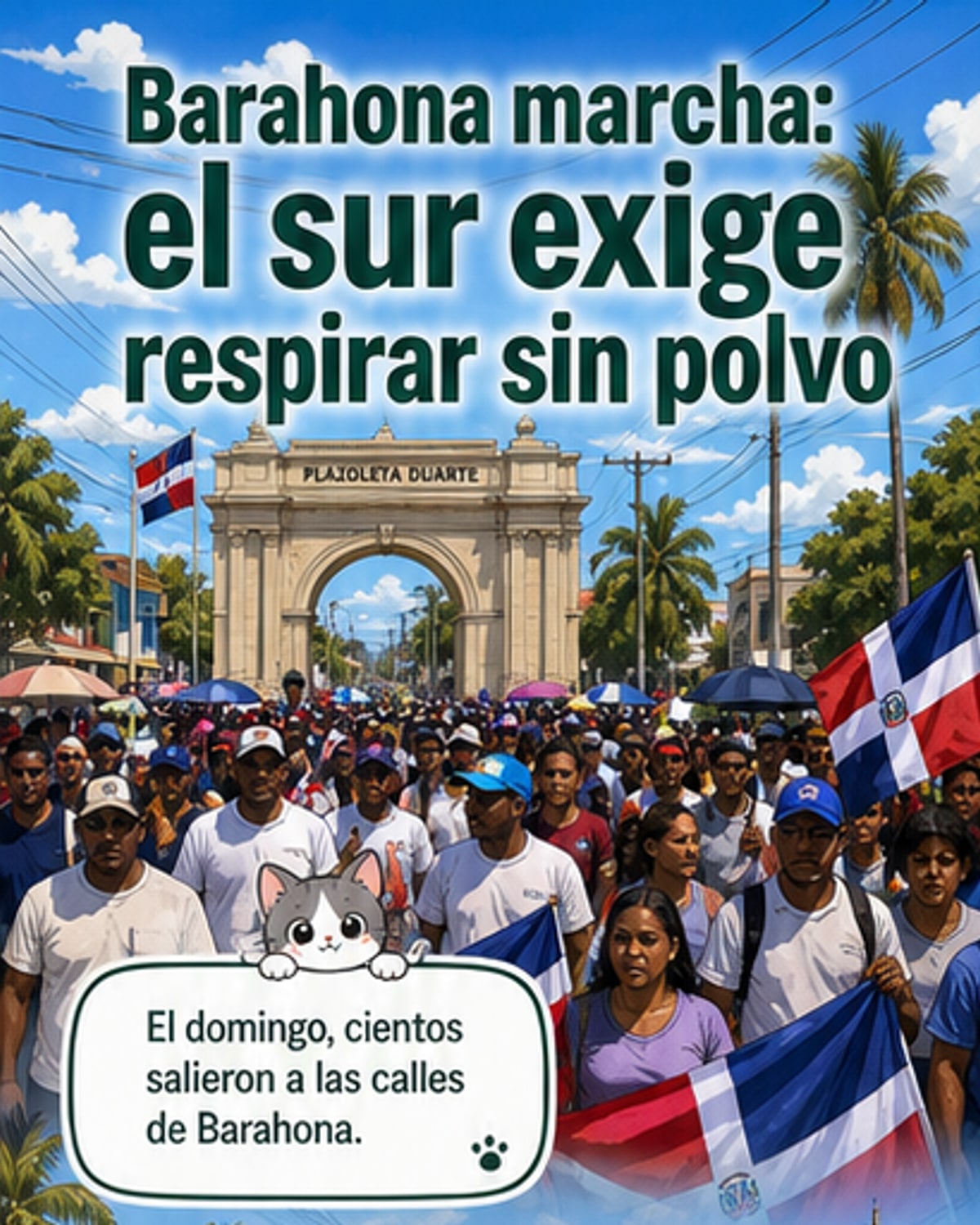 Cientos marchan en Barahona por el ambiente