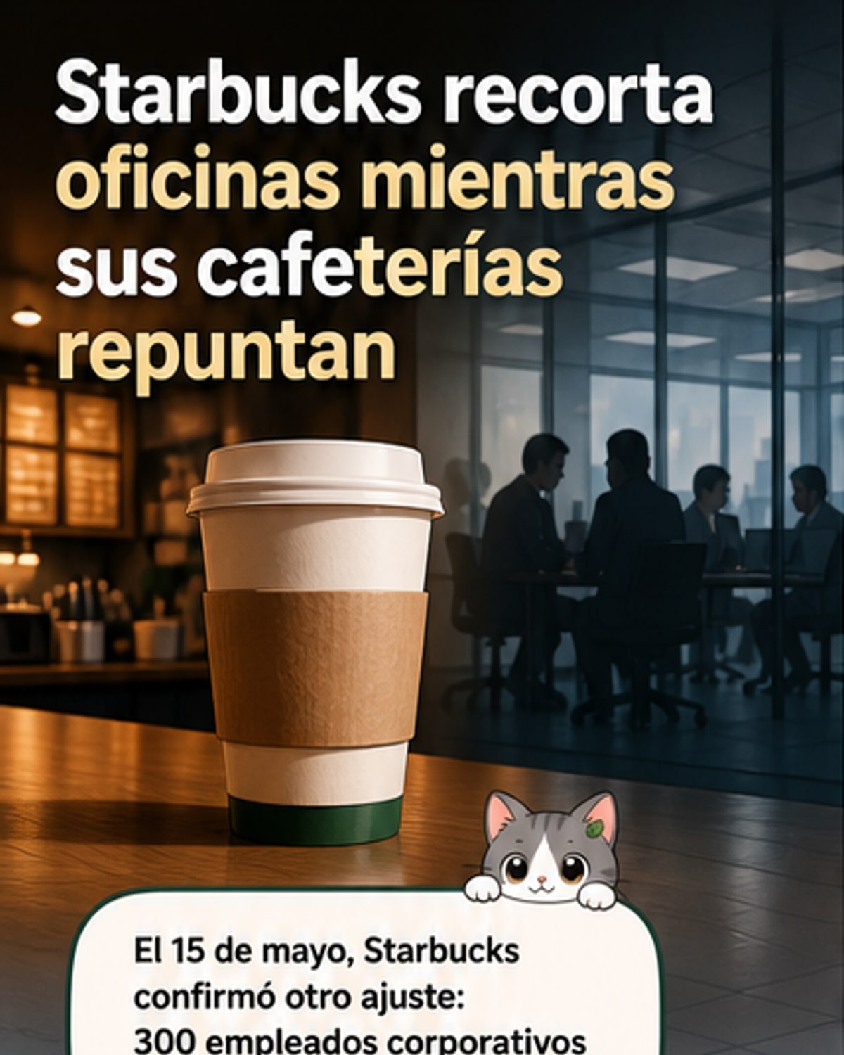 Starbucks recorta 300 empleos corporativos