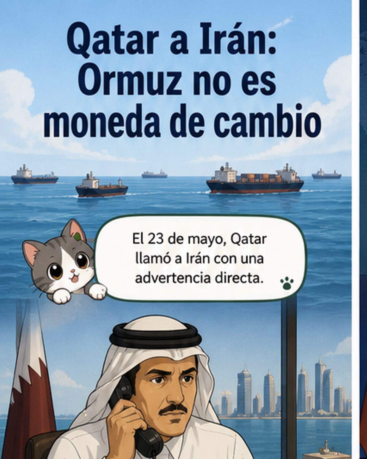 Qatar advierte a Irán: Ormuz no se negocia