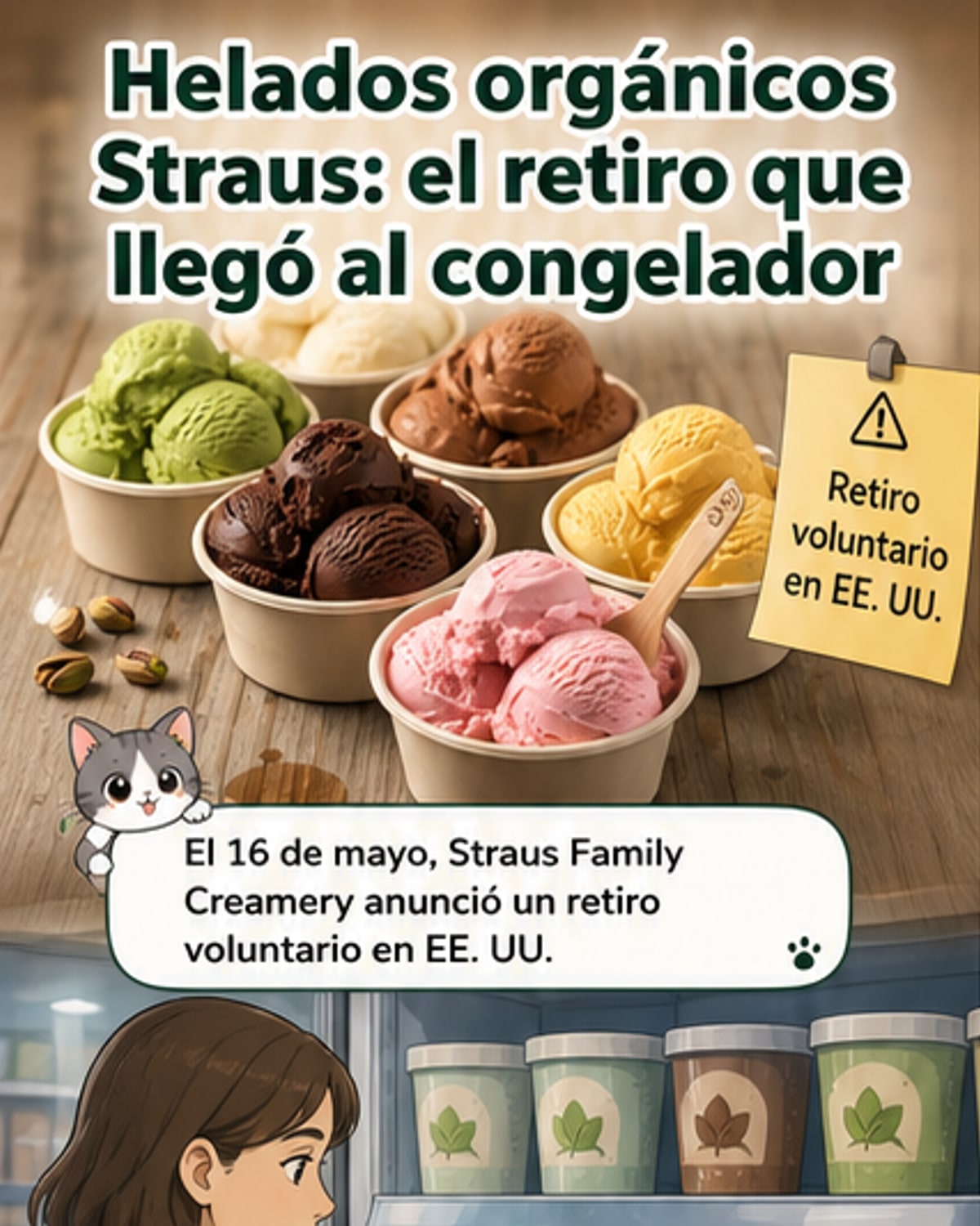 Retiran helados orgánicos por riesgo de metal