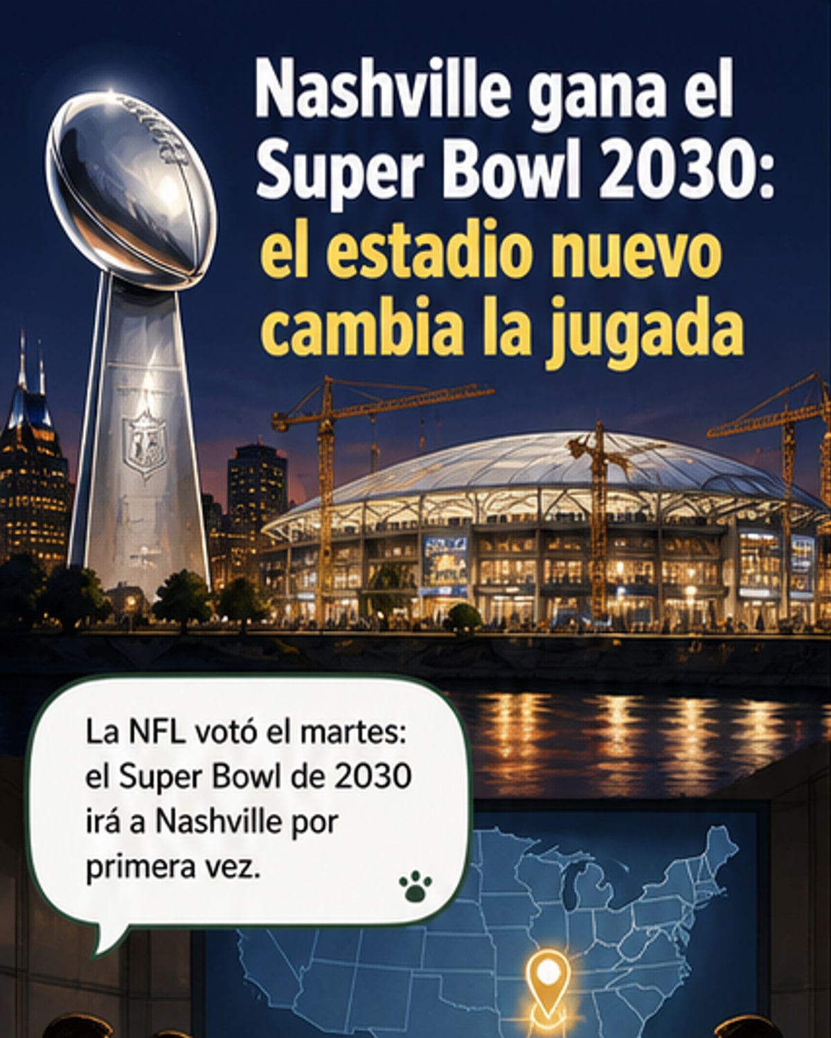 Nashville acogerá el Super Bowl 2030