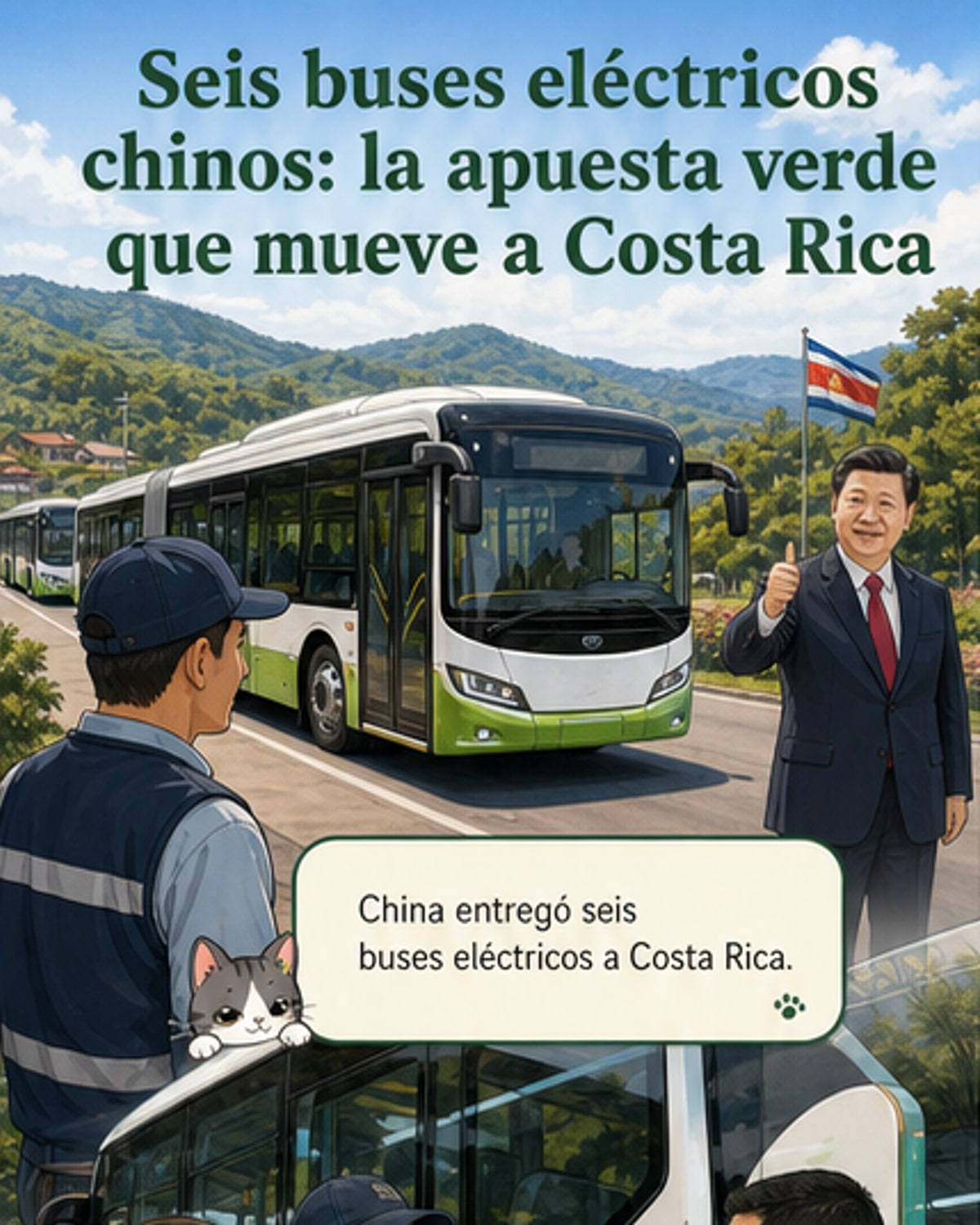 China entrega buses eléctricos a Costa Rica