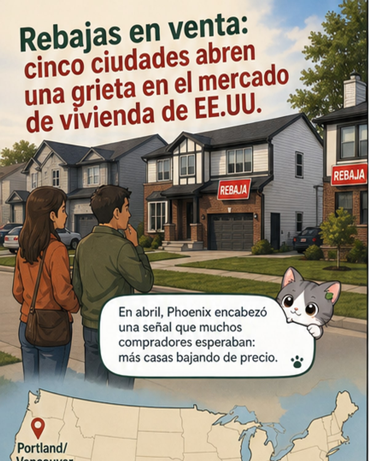 Precios de vivienda bajan en 5 ciudades clave