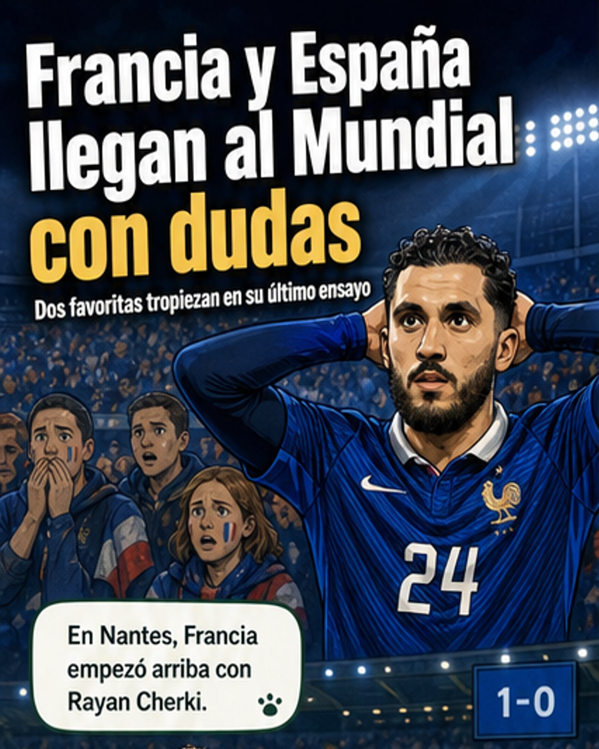 Francia y España, alerta antes del Mundial