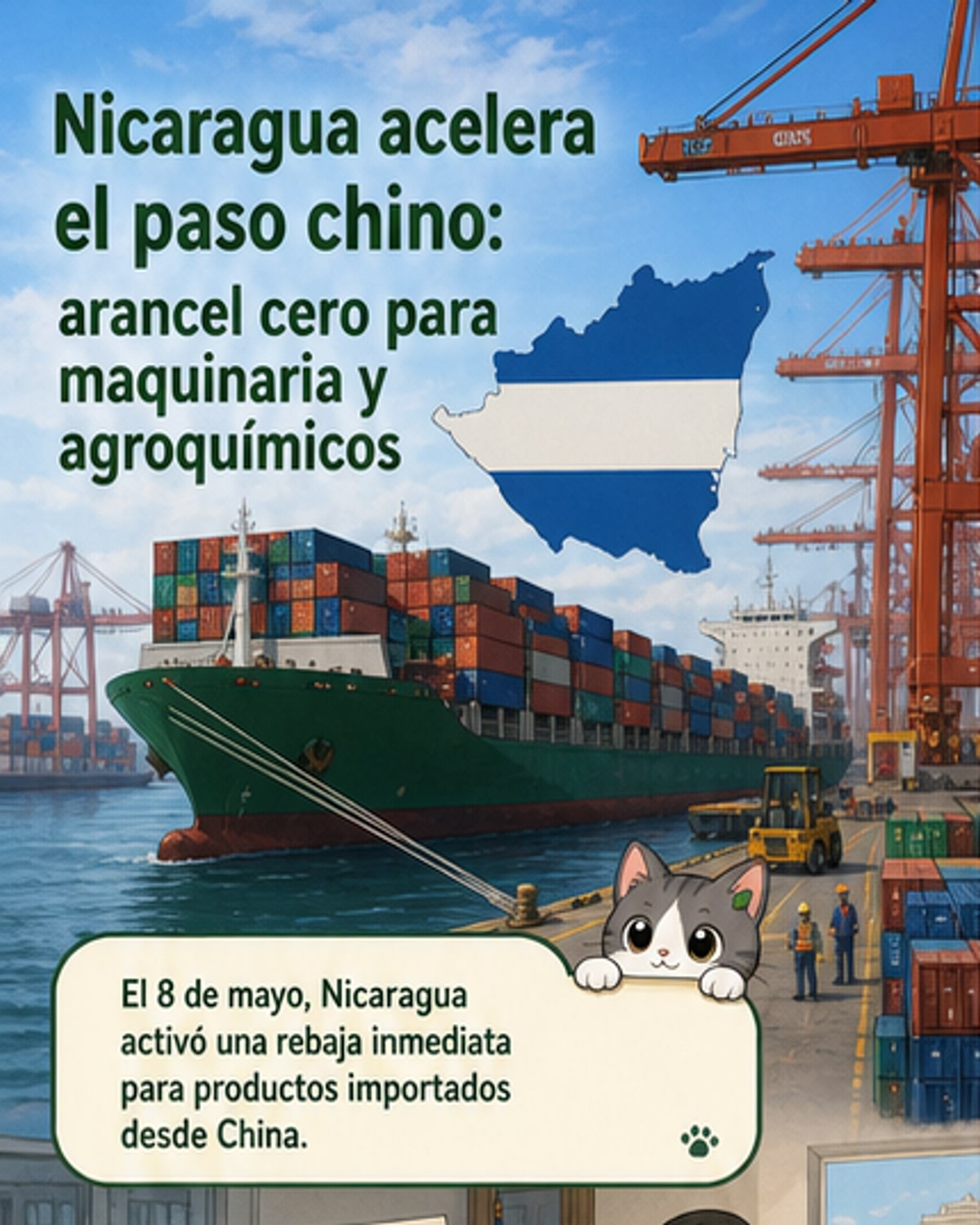 Nicaragua elimina aranceles a productos chinos