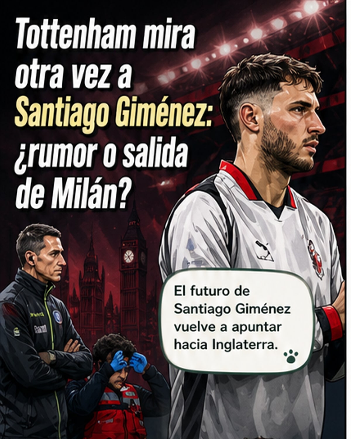 Tottenham vigila a Santiago Giménez