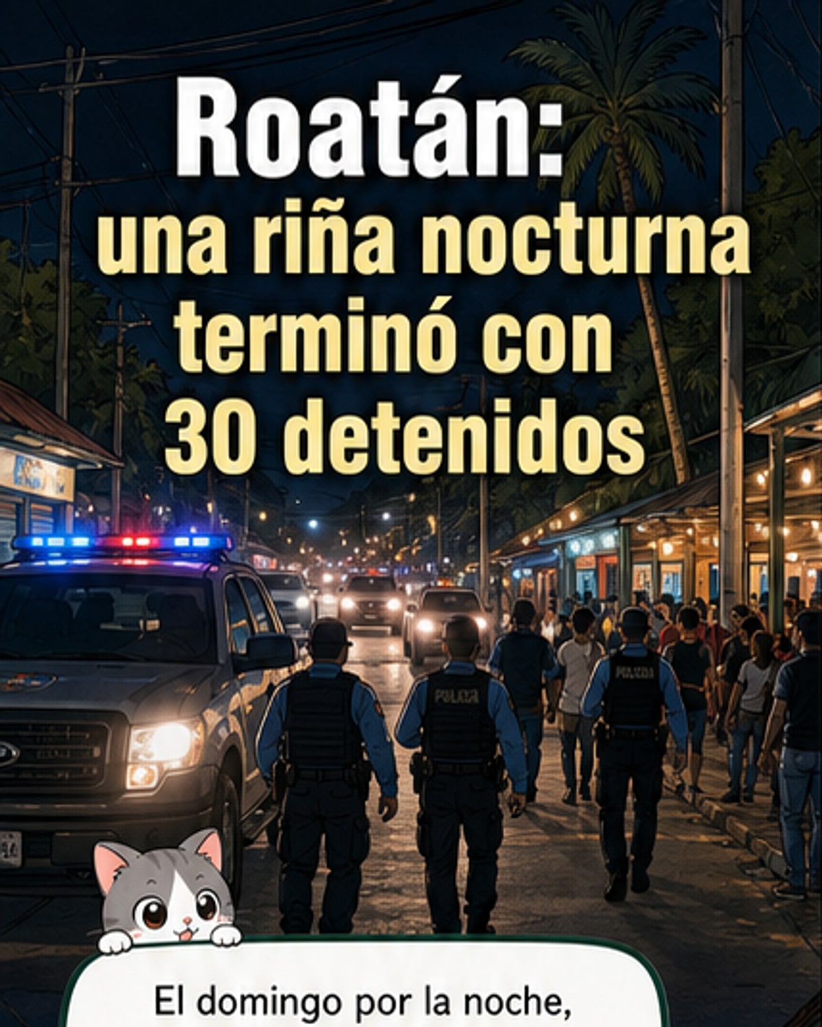 Detienen a 30 en Roatán tras enfrentamiento con policías