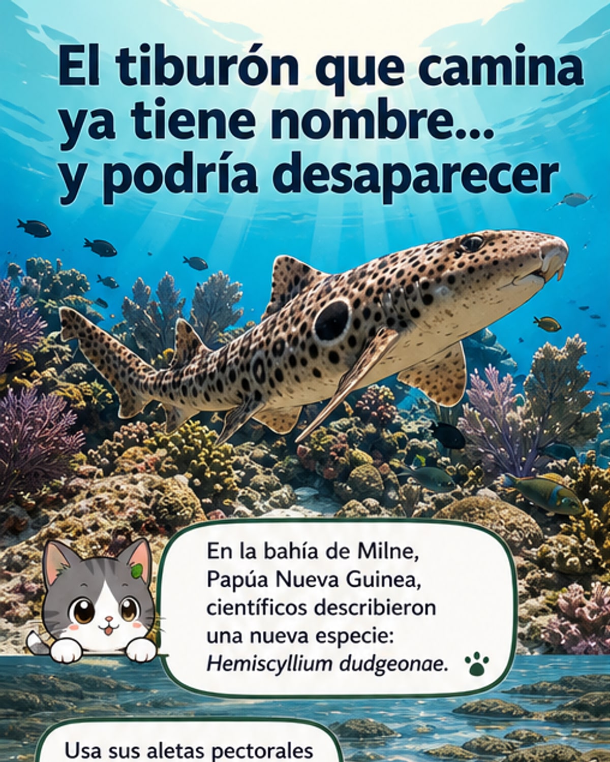Descubren un tiburón que camina