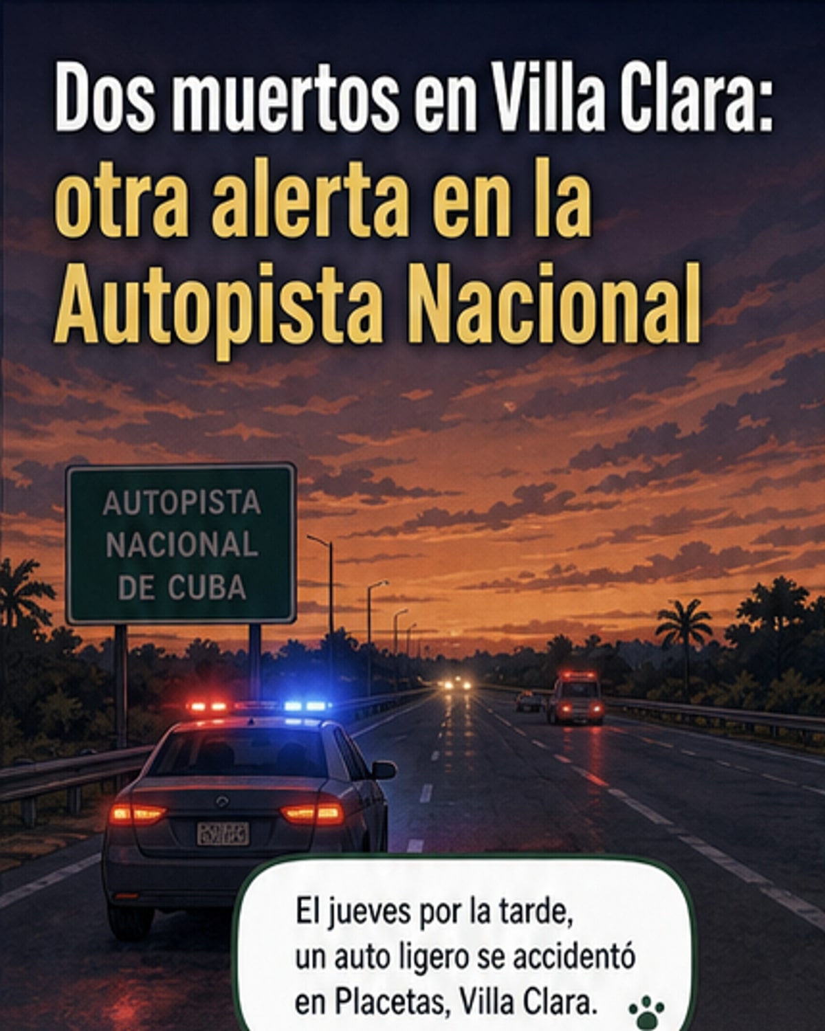 Choque fatal en autopista cubana