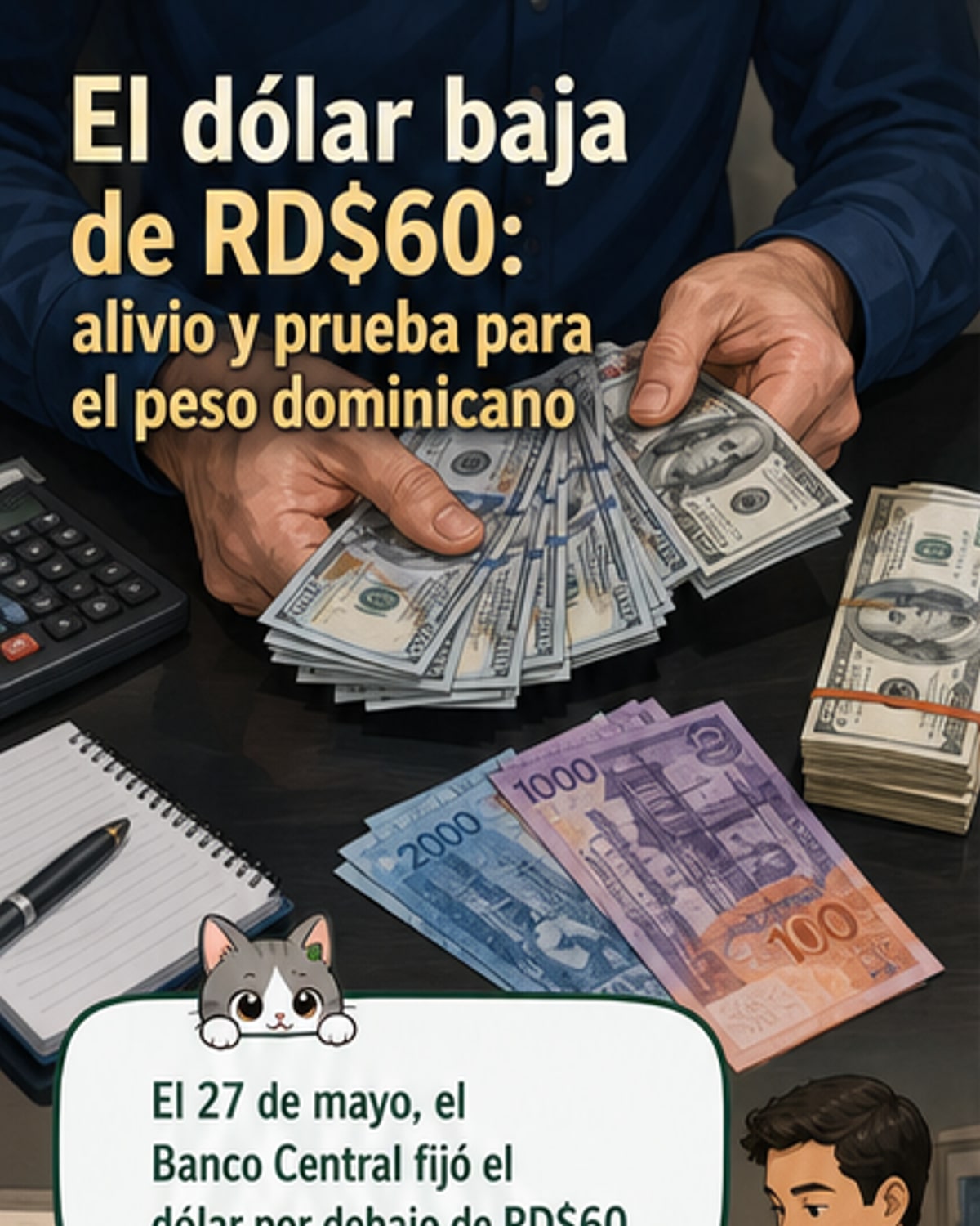 El dólar baja de RD$60