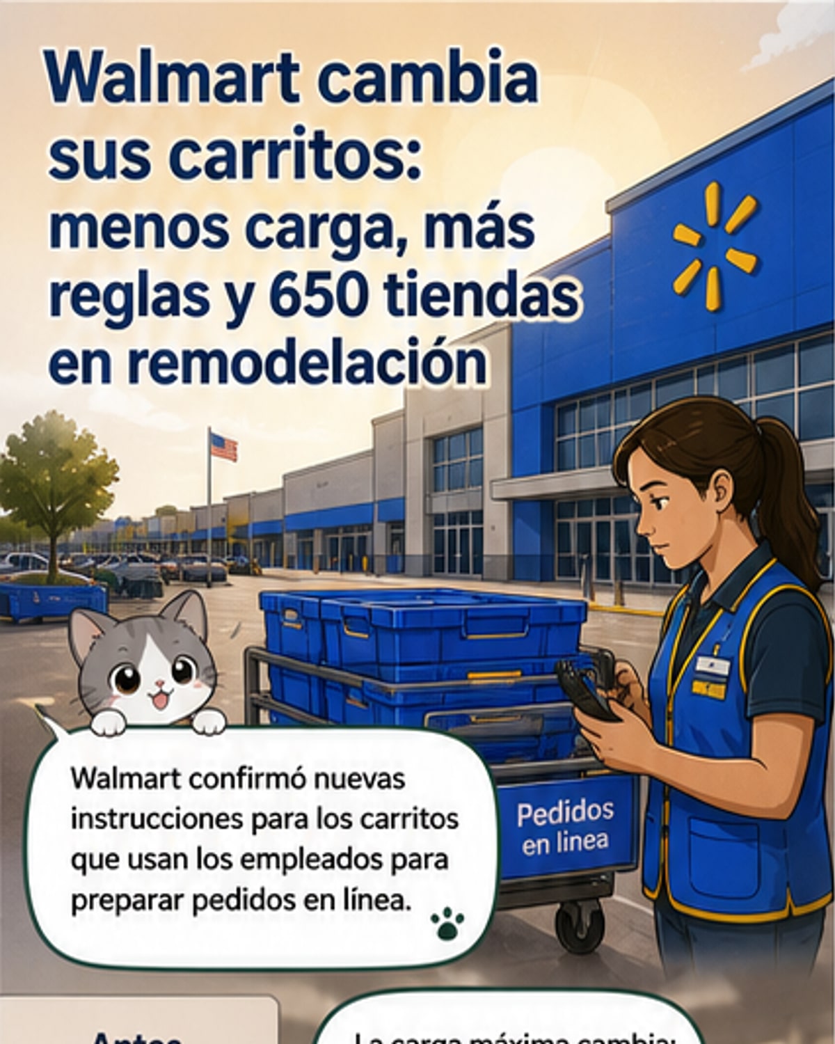 Walmart cambia sus carritos y remodela 650 tiendas