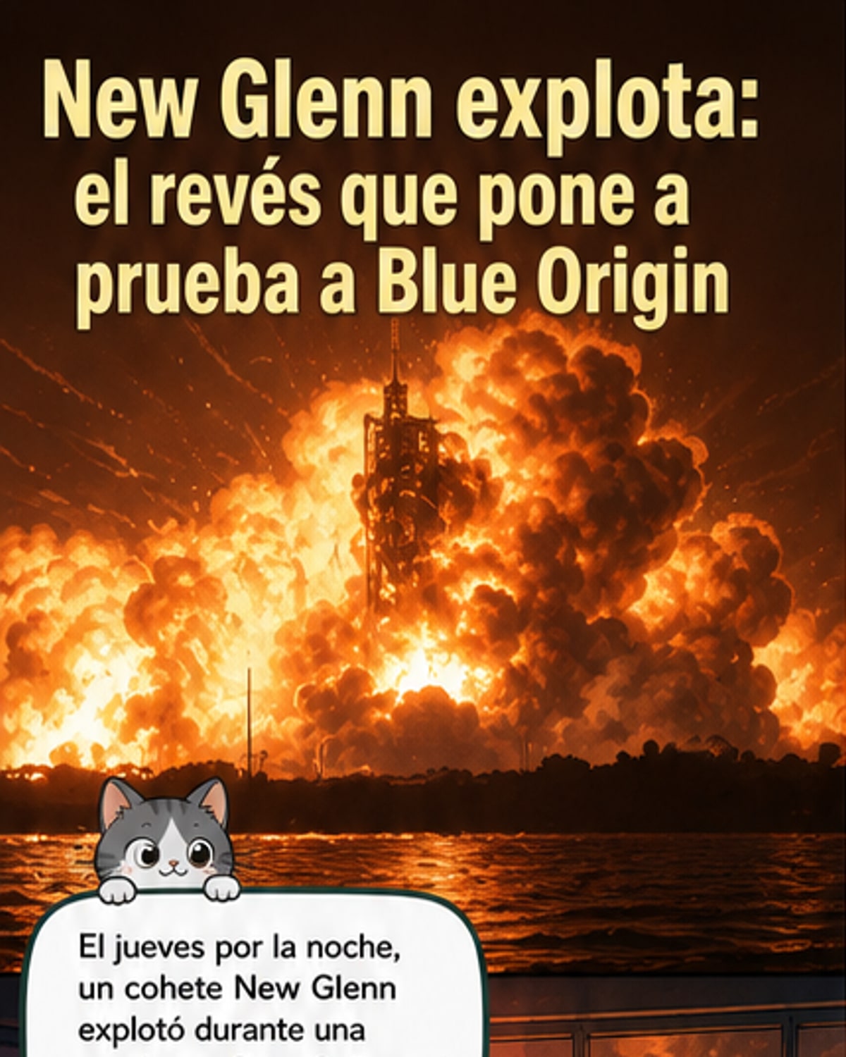 Explosión en prueba decohete de Blue Origin