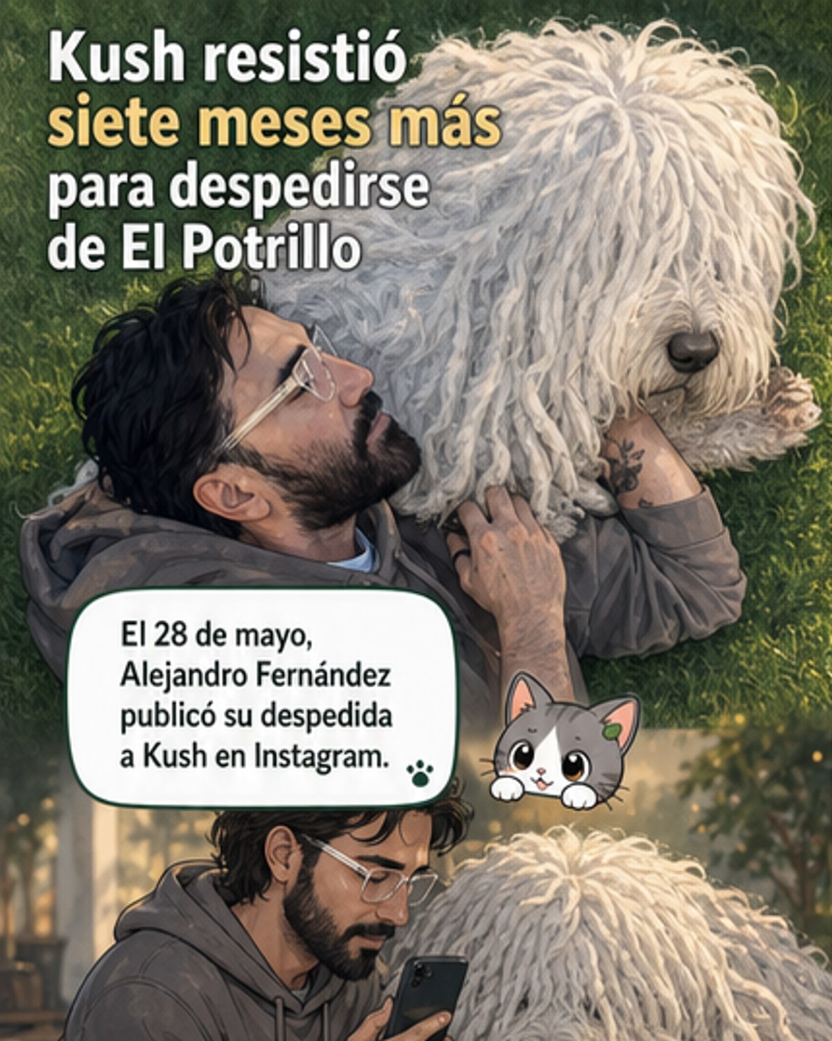 Alejandro Fernández despide a su perro Kush