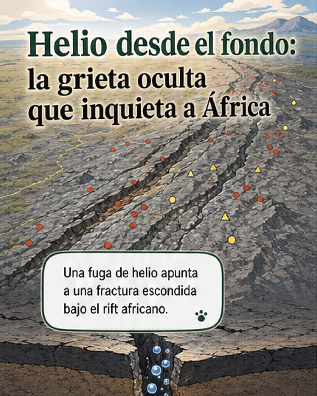 Una fuga de helio revela una fractura bajo África